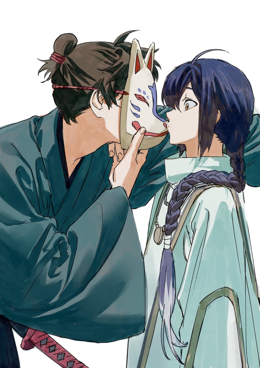 yamato takeru and miyamoto iori (fate and 2 more) drawn by garam_lee