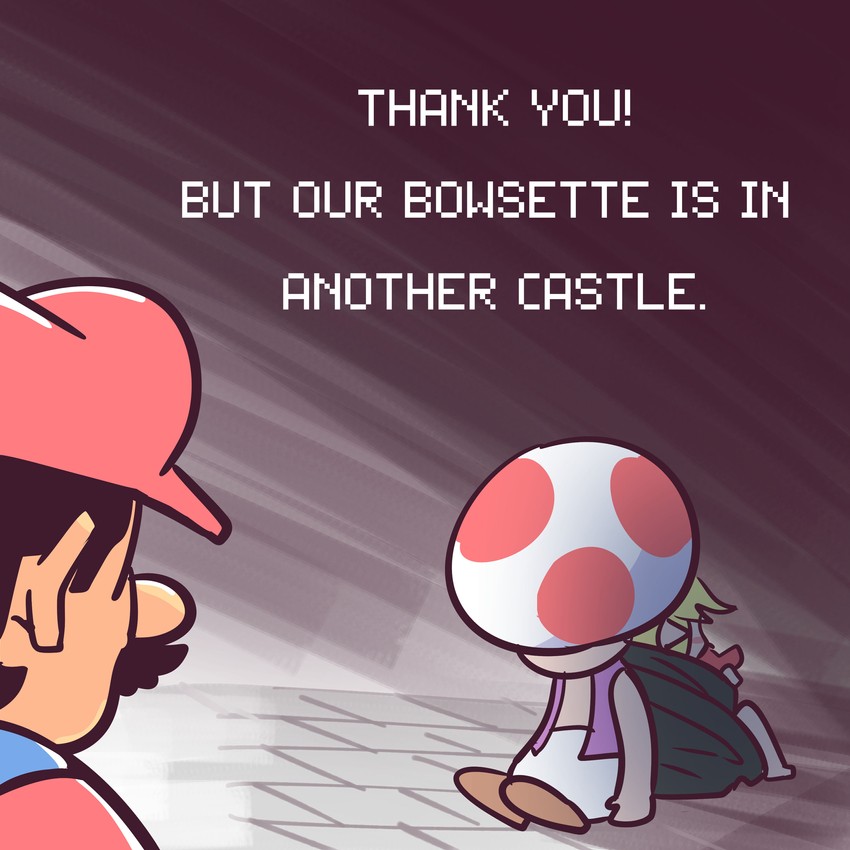 mario, bowsette, toad, and red toad (mario and 2 more) drawn by gimme2000