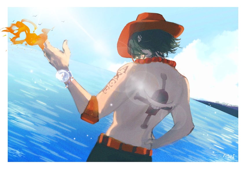 portgas d. ace (one piece) drawn by oh_no_nori