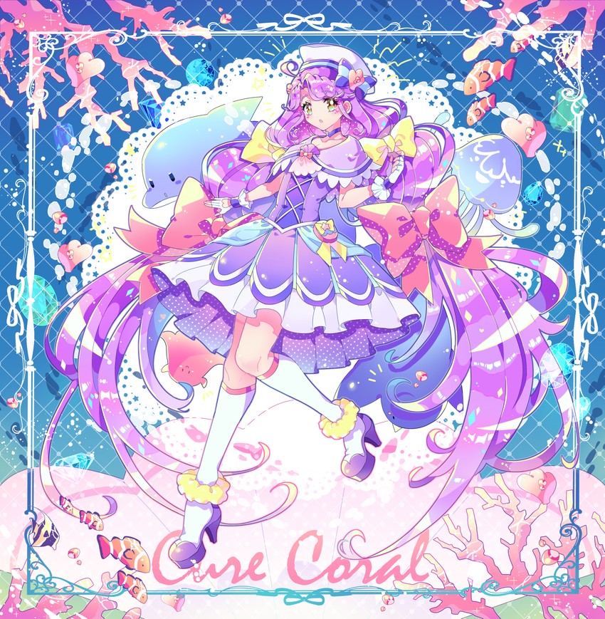 suzumura sango and cure coral (precure and 1 more) drawn by fuji_den_fujiko