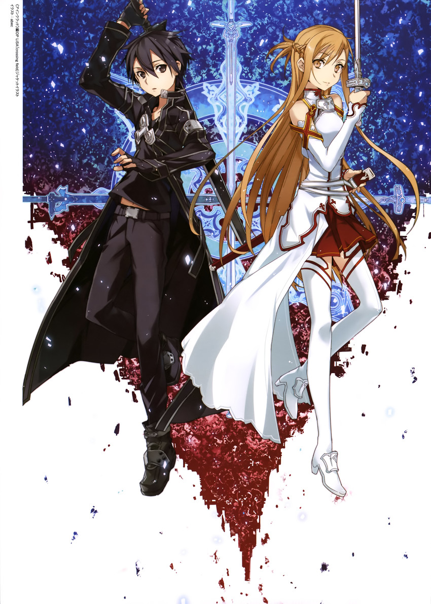 asuna and kirito (sword art online) drawn by bunbun
