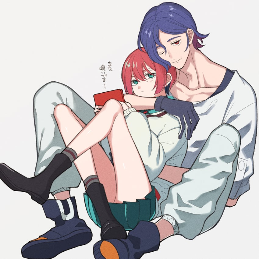amate yuzuriha and shuji ito (gundam and 1 more) drawn by kuromame_(k_s_img)