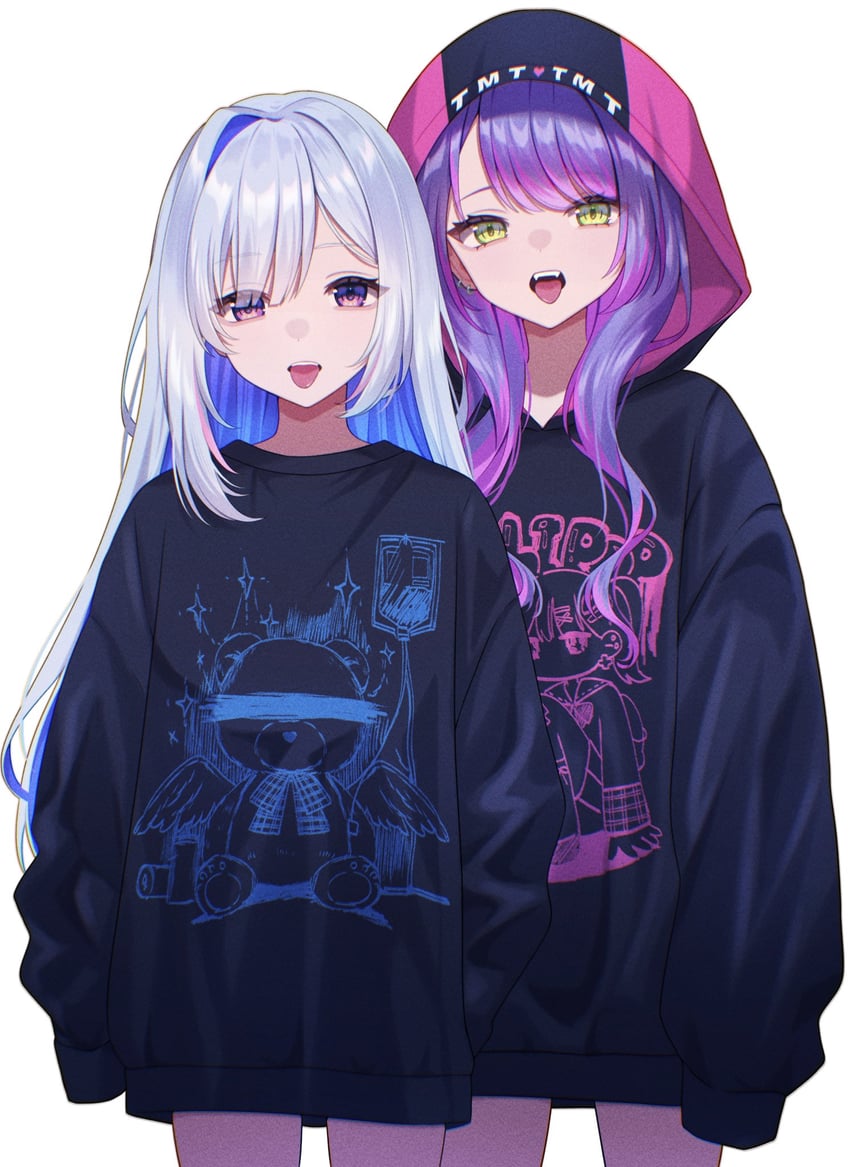 tokoyami towa and amane kanata (hololive) drawn by nametakeko