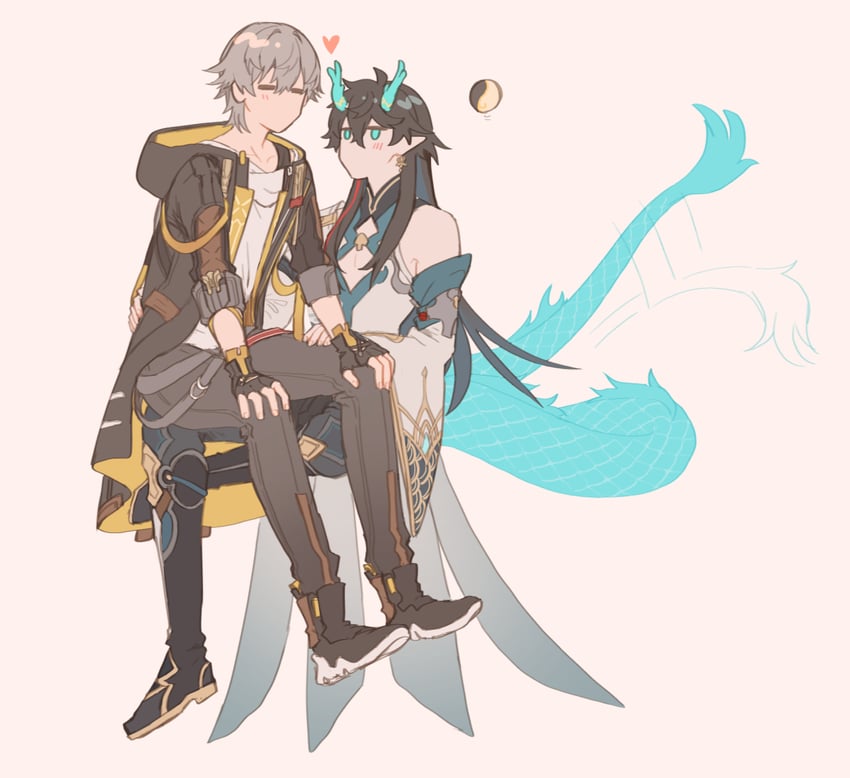 trailblazer, caelus, and dan heng (honkai and 1 more) drawn by lumbbyz