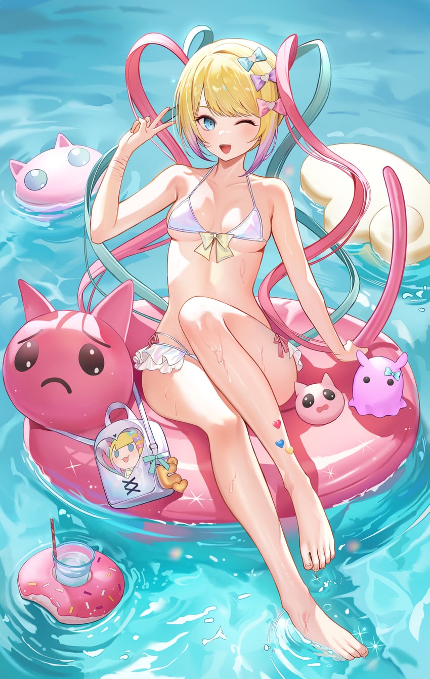 chouzetsusaikawa tenshi-chan and pien cat (needy girl overdose) drawn by iino_(isnyong)