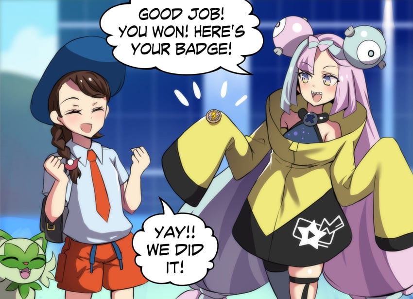 iono, juliana, sprigatito, and magnemite (pokemon and 1 more) drawn by hinghoi and merryweather