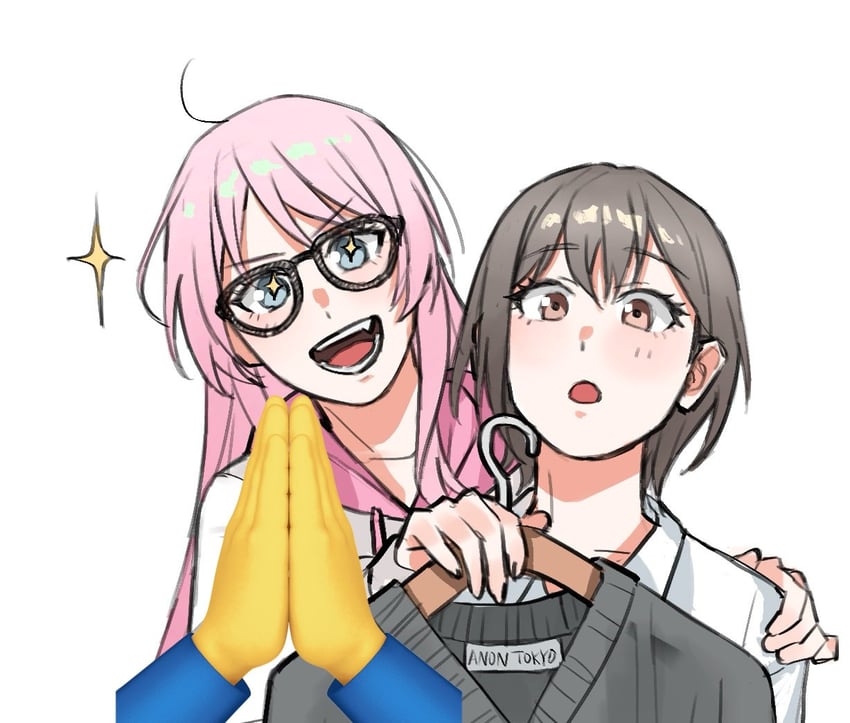 chihaya anon and takamatsu tomori (bang dream! and 1 more) drawn by nohee07