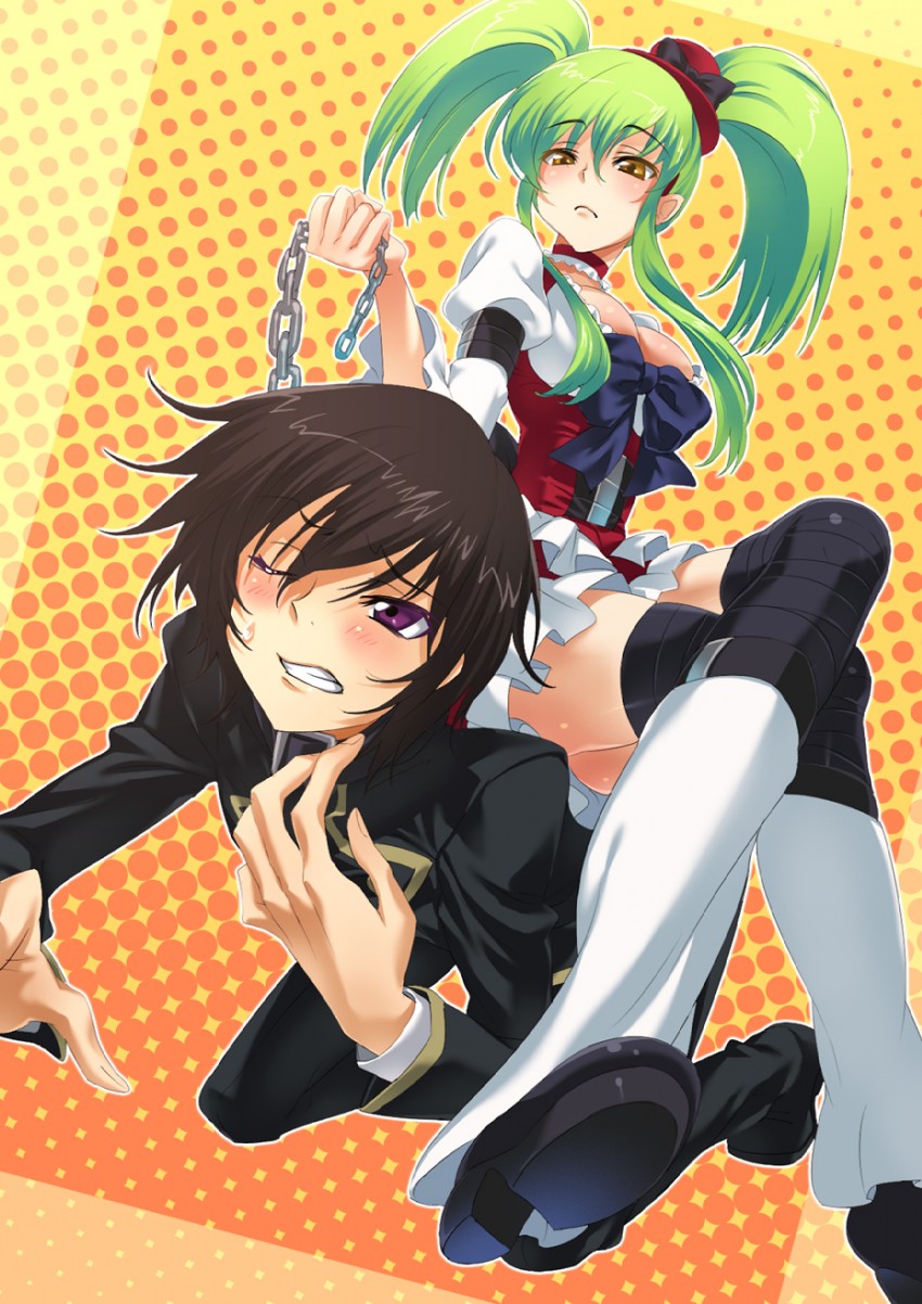 c.c. and lelouch vi britannia (code geass) drawn by hisasi