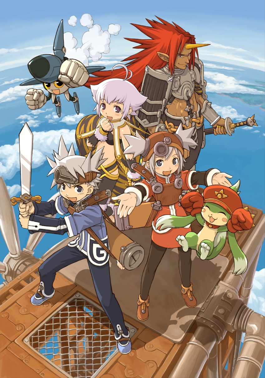 pratty, sugarette, cleru, zantek, rasho, and 1 more (summon night and 1 more) drawn by ootsuka_shin'ichirou
