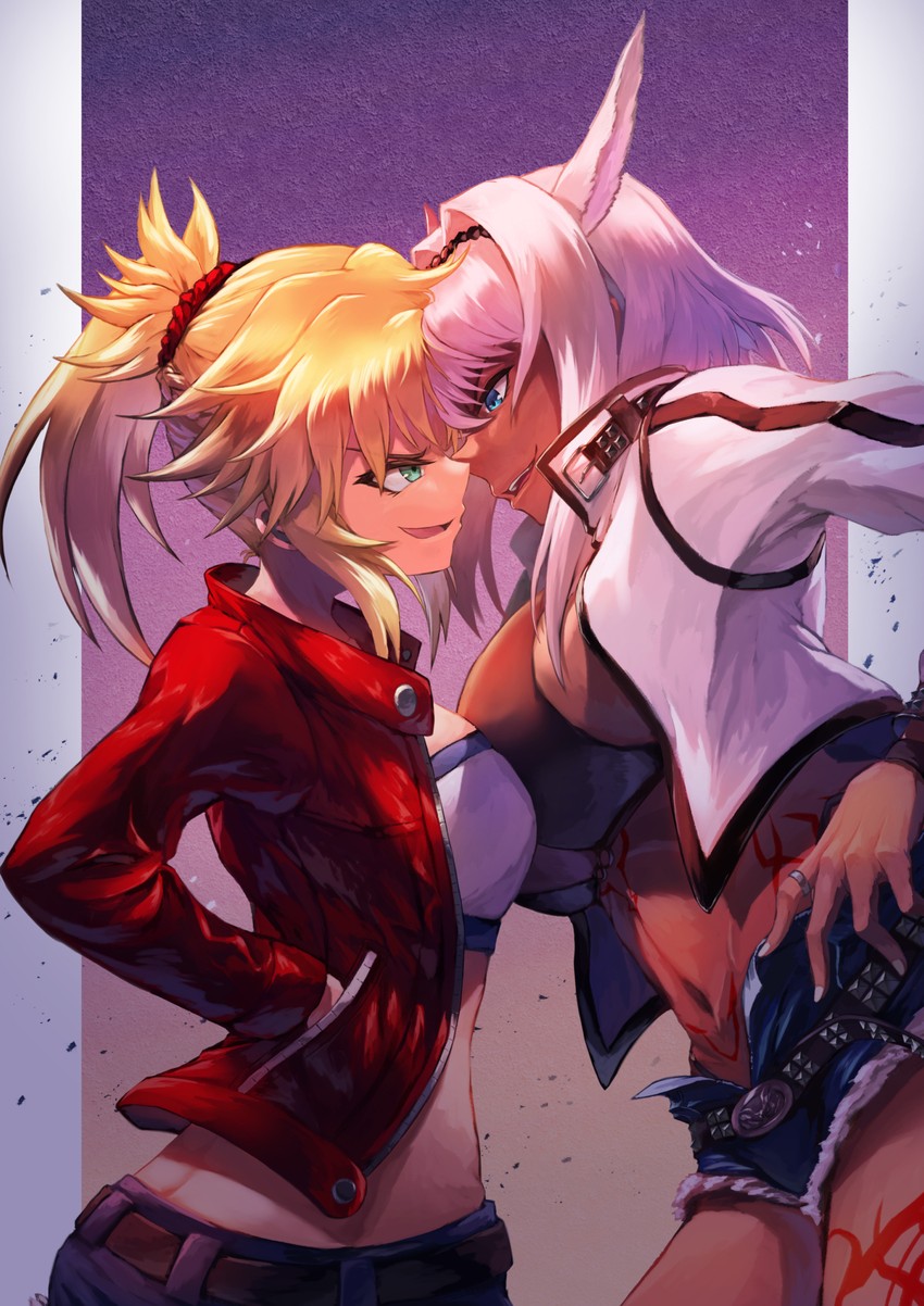 mordred and caenis (fate and 1 more) drawn by juunishi_aya