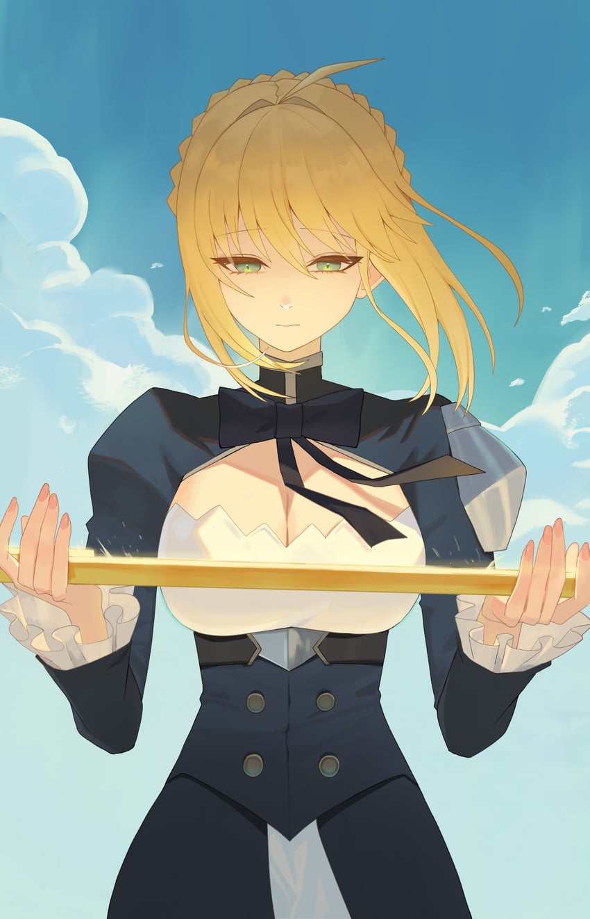 artoria pendragon and saber (fate and 3 more) drawn by oro_(lsg0624)