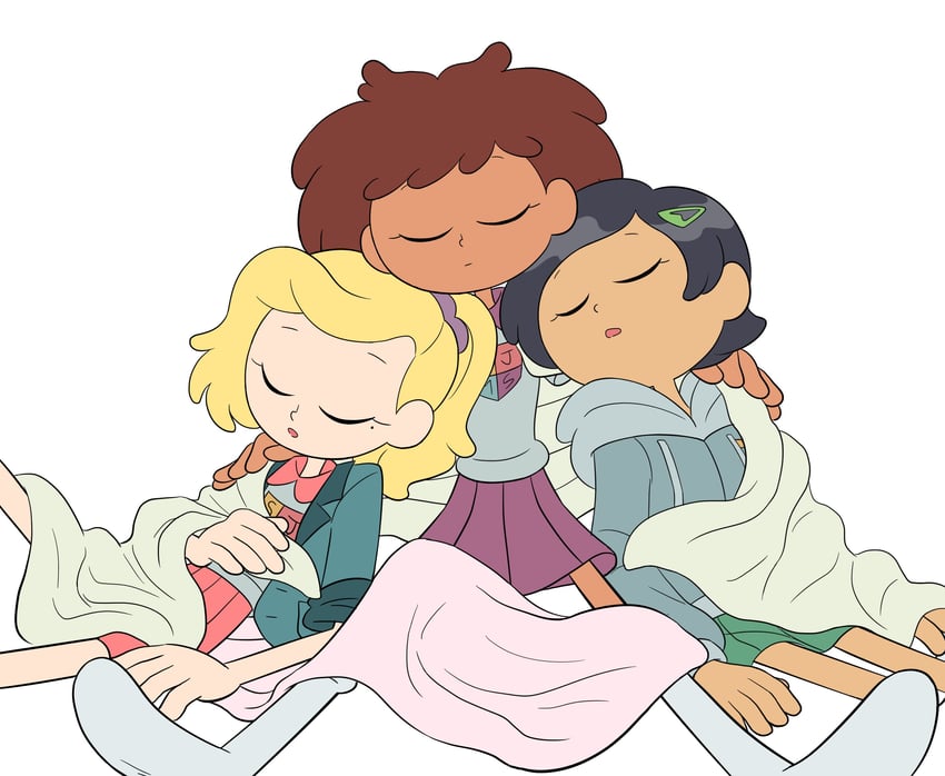 sasha waybright, anne boonchuy, and marcy wu (amphibia) drawn by neko33wan5