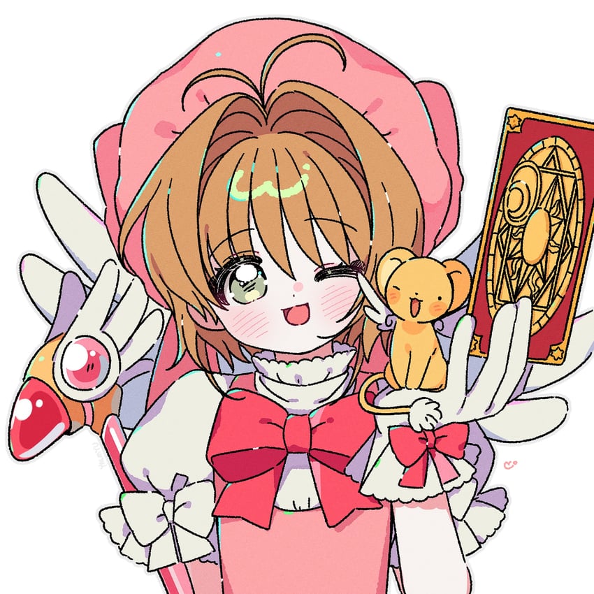 kinomoto sakura and kero (cardcaptor sakura) drawn by yalmyu