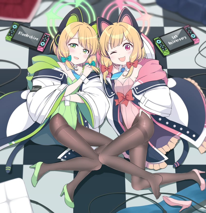 momoi and midori (blue archive) drawn by hoshino_ouka