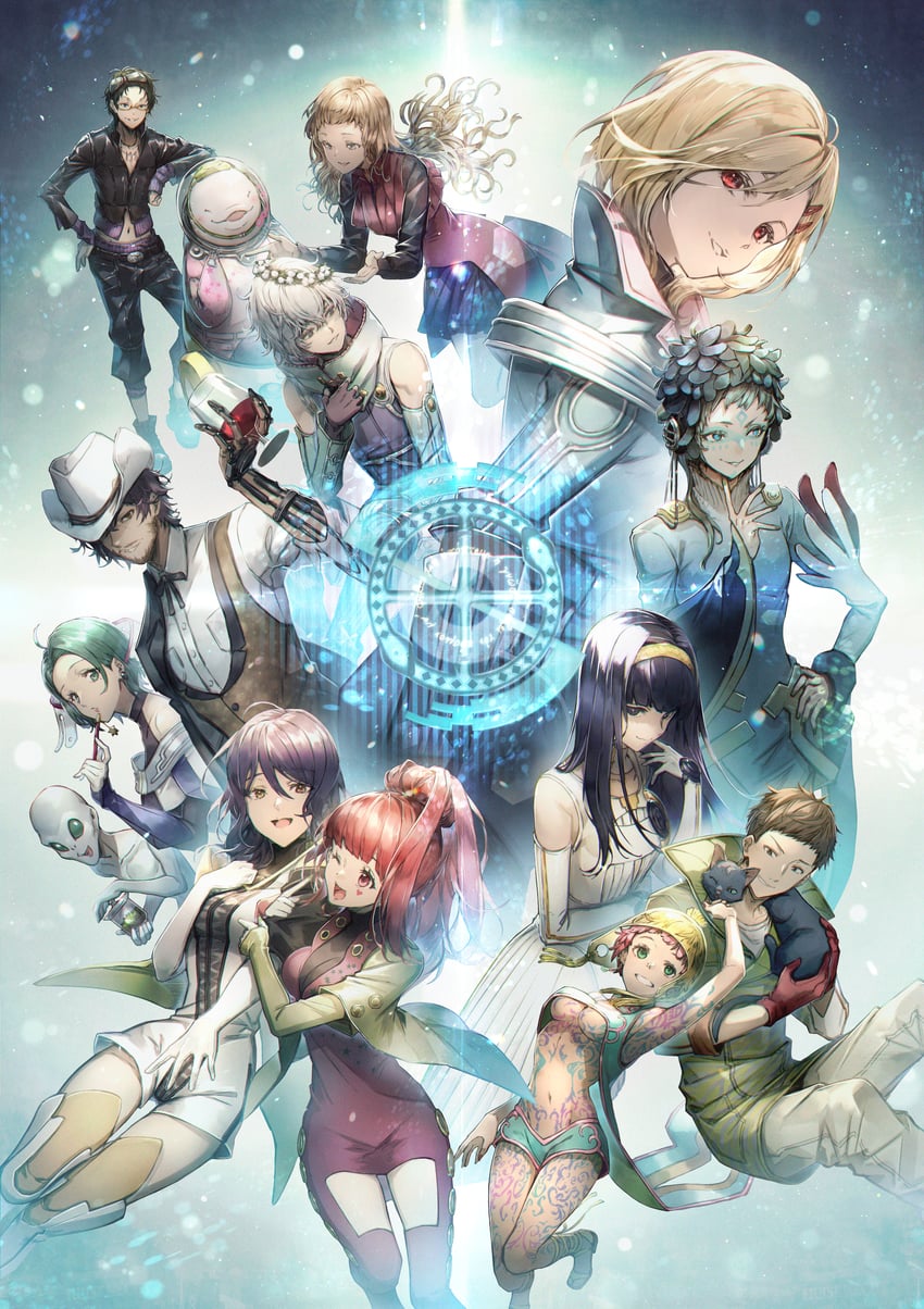 remnan, raqio, setsu, gina, sq, and 9 more (gnosia) drawn by mito_itsuki