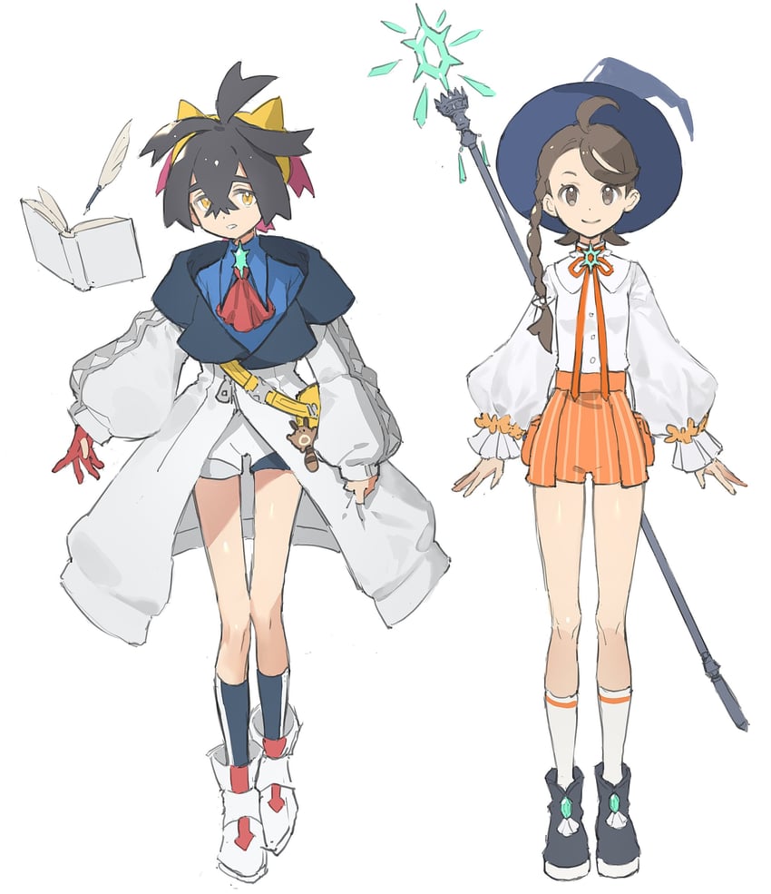 kieran, juliana, and sentret (pokemon and 1 more) drawn by honyaru_(nanairo39)
