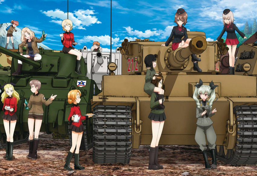 darjeeling, nishizumi maho, itsumi erika, anchovy, kay, and 7 more (girls und panzer)