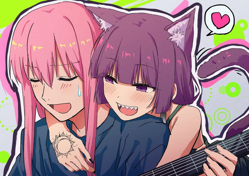 gotoh hitori and hiroi kikuri (bocchi the rock!) drawn by lowlifescore