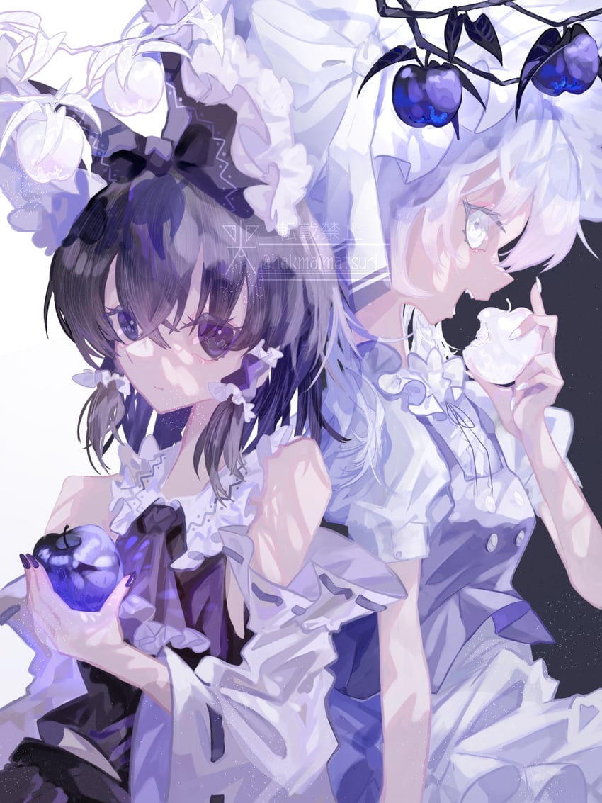 hakurei reimu and kirisame marisa (touhou) drawn by rice_(user_ajpf5282)