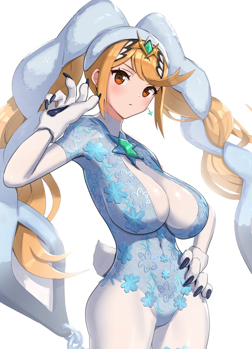 mythra and dahlia (xenoblade chronicles and 1 more) drawn by gonzarez