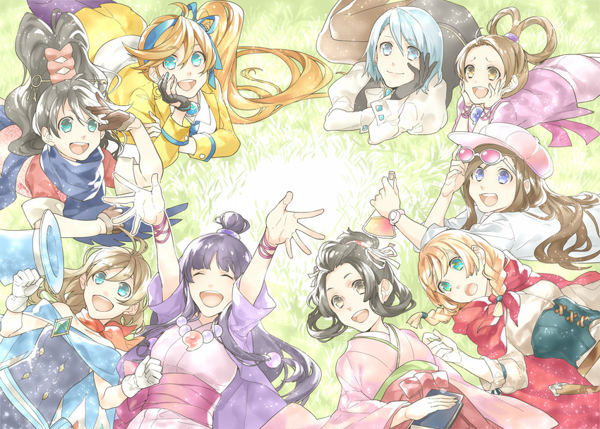 maya fey, franziska von karma, trucy wright, athena cykes, ema skye, and 4 more (ace attorney and 4 more) drawn by kurose_(cha_no_yu)
