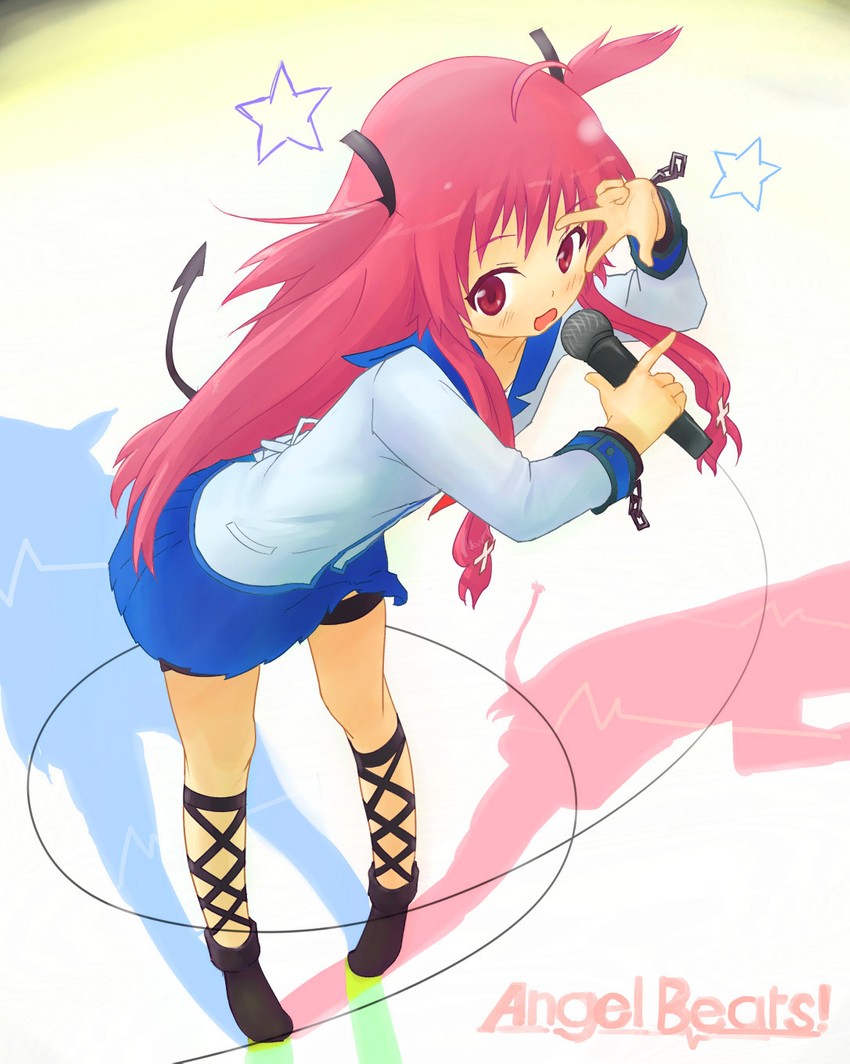 yui (angel beats! and 1 more) drawn by rutinium
