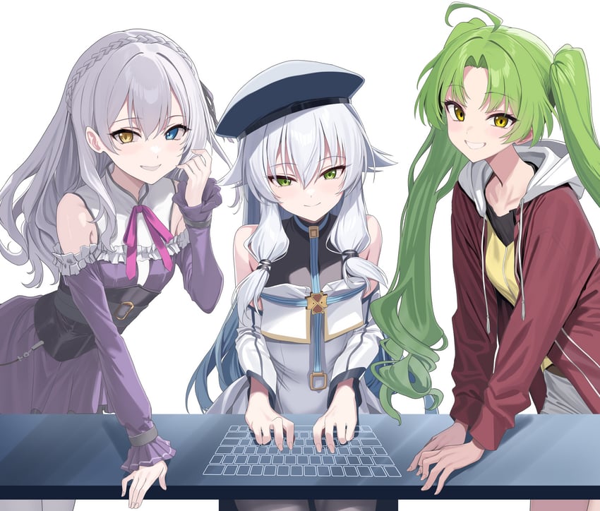 altina orion, kea, and lapis rosenberg (eiyuu densetsu and 3 more) drawn by hidis0086