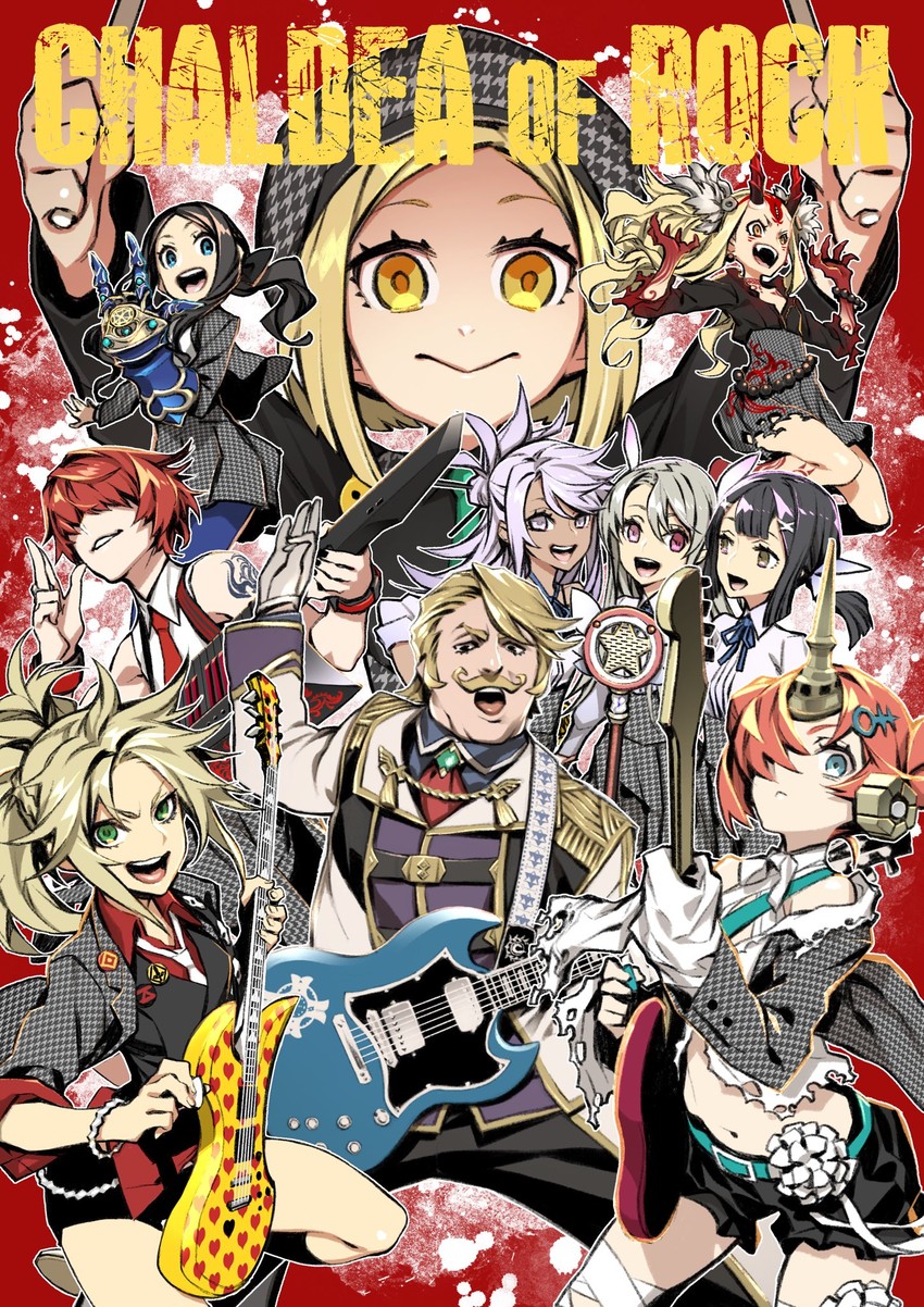 illyasviel von einzbern, mordred, chloe von einzbern, miyu edelfelt, ibaraki douji, and 6 more (fate and 4 more) drawn by miwa_shirow