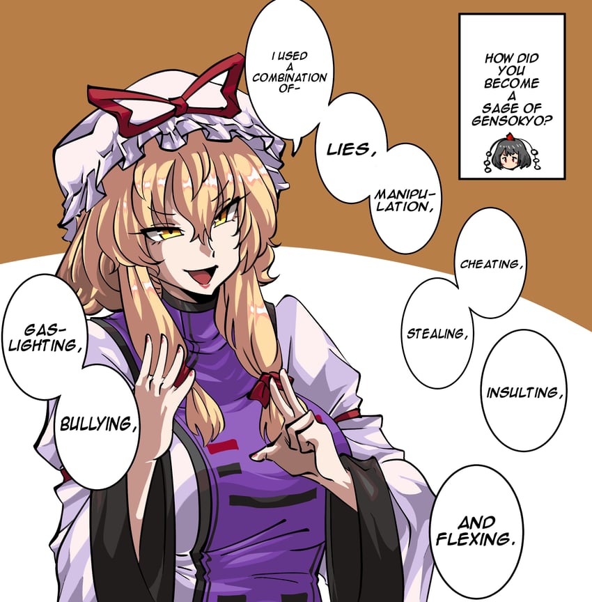 yakumo yukari, shameimaru aya, and sam hyde (touhou) drawn by haho