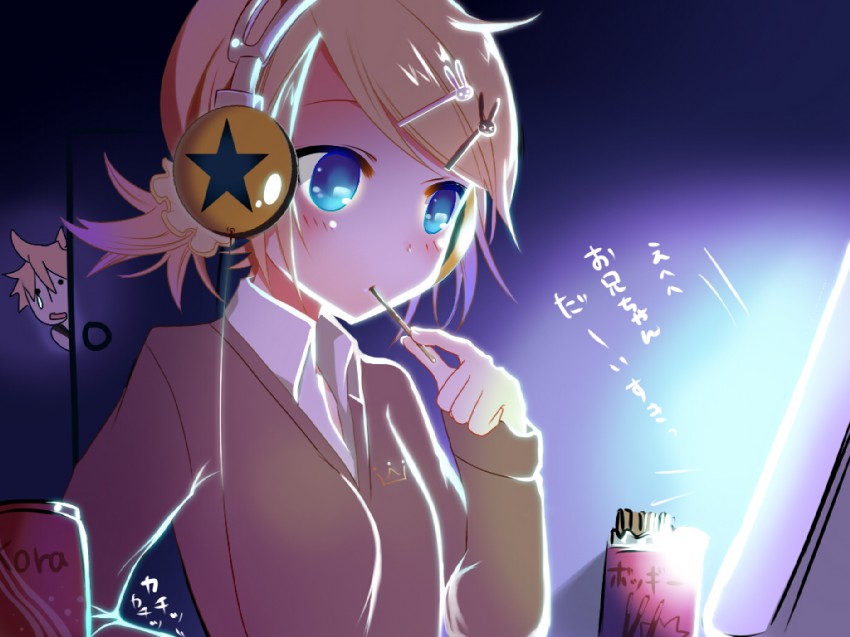 kagamine rin and kagamine len (vocaloid) drawn by temari_(deae)