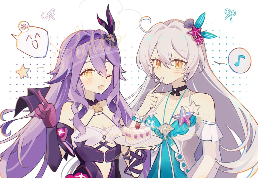 kiana kaslana and sirin (honkai and 1 more) drawn by youtho