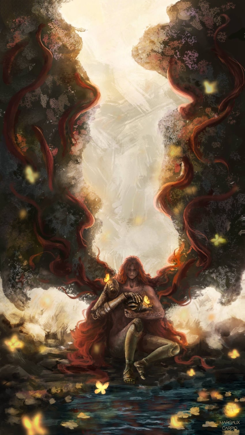 malenia blade of miquella and malenia goddess of rot (elden ring) drawn by littlebambdraws