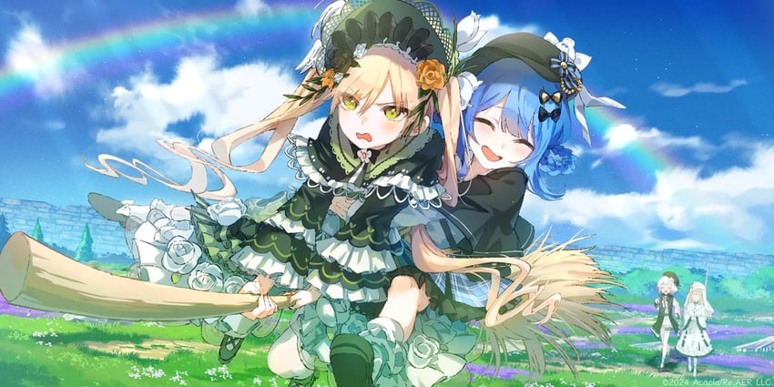 sakuraba ema, toono hanna, tachibana sherry, and hikami meruru (mahou shoujo no majo saiban)