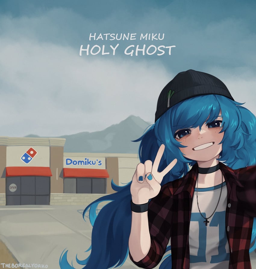hatsune miku (vocaloid and 1 more) drawn by yoako