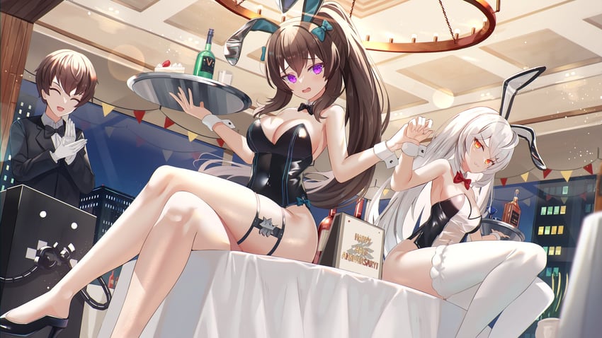 yoo mina, hilde, machine-g.a.p., and joo shiyoon (counter:side) drawn by mirufuaa