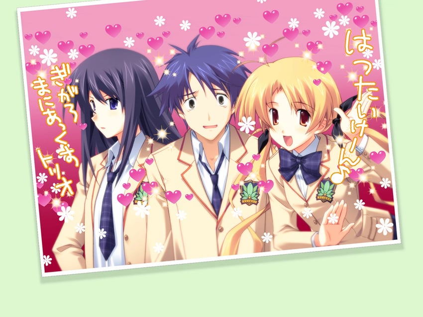 nishijou takumi, orihara kozue, and aoi sena (chaos;head) drawn by matsuo_yukihiro