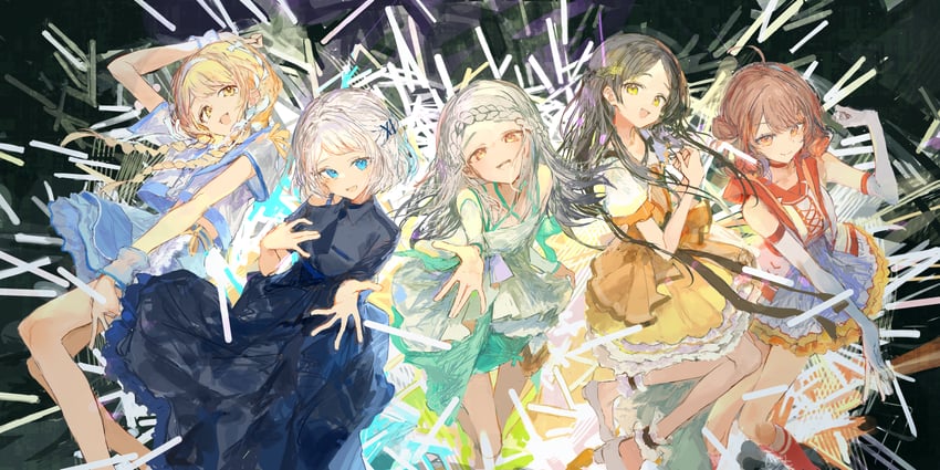 shinosawa hiro, fujita kotone, hanami ume, katsuragi lilja, and kuramoto china (idolmaster and 1 more) drawn by ichika_(ichika87)