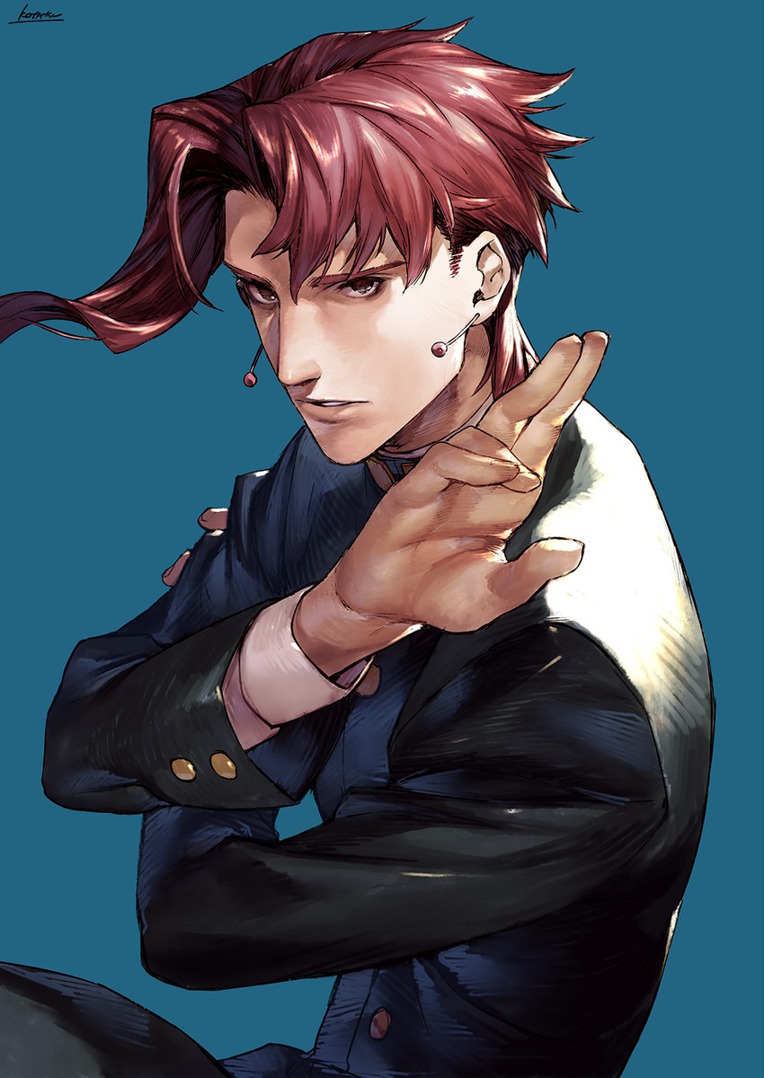 kakyoin noriaki (jojo no kimyou na bouken and 1 more) drawn by kotatsu_(g-rough)