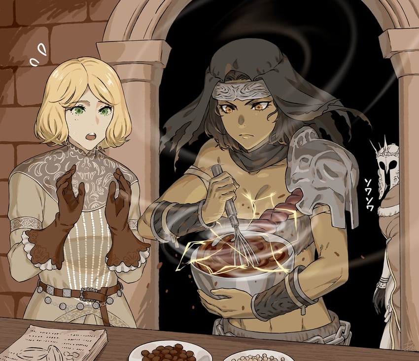 roderika, gideon ofnir, and nepheli loux (elden ring) drawn by arizuka_(catacombe)