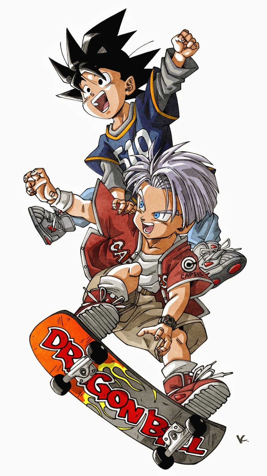 trunks and son goten (dragon ball and 1 more) drawn by kakeru_(dbskakeru)