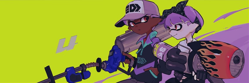 inkling player character and inkling boy (splatoon) drawn by imaikuy0
