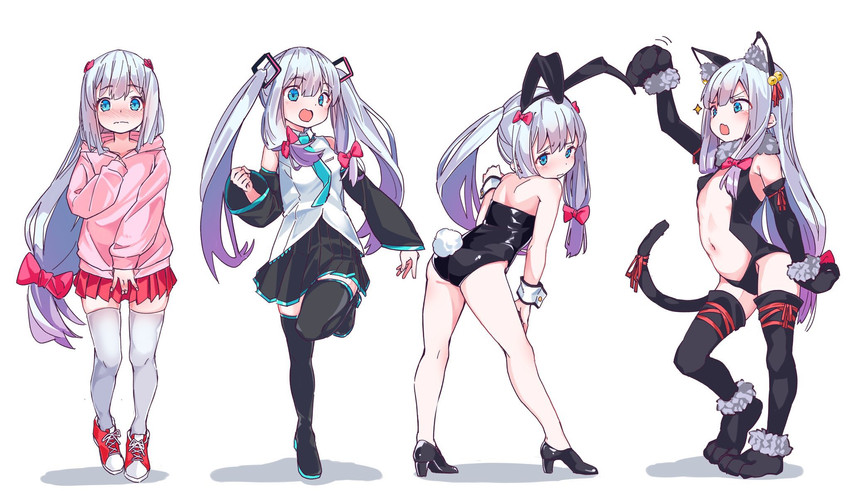 hatsune miku, illyasviel von einzbern, and izumi sagiri (fate and 3 more) drawn by re:ankh