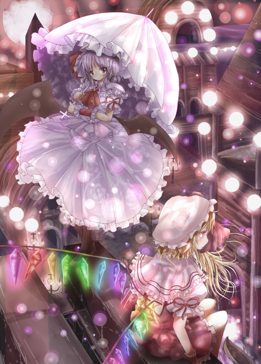 remilia scarlet and flandre scarlet (touhou) drawn by haru_ion