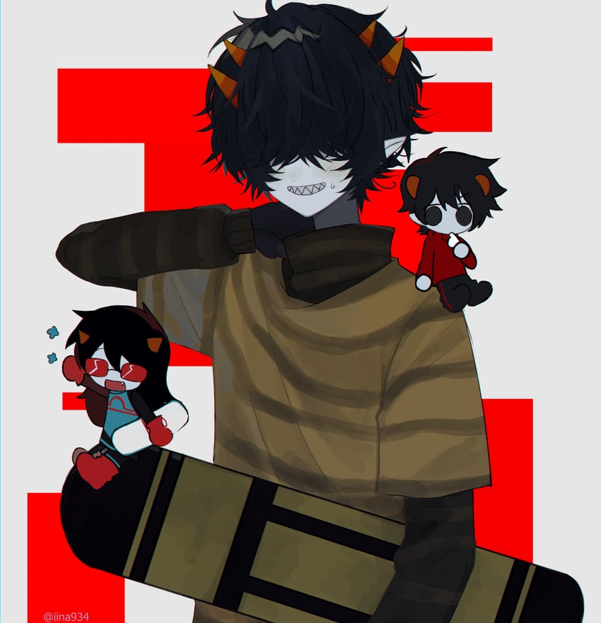 kankri vantas, mituna captor, and latula pyrope (homestuck) drawn by iina934