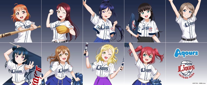 watanabe you, tsushima yoshiko, sakurauchi riko, takami chika, matsuura kanan, and 4 more (love live! and 2 more)