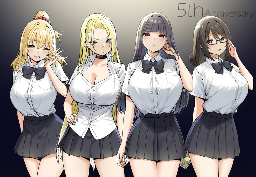 yui, aimi, rena, and yurie (original and 1 more) drawn by sky-freedom