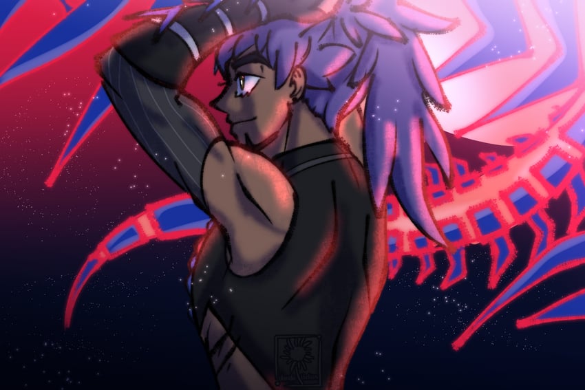 leon and eternatus (pokemon and 1 more) drawn by dantelionwishes