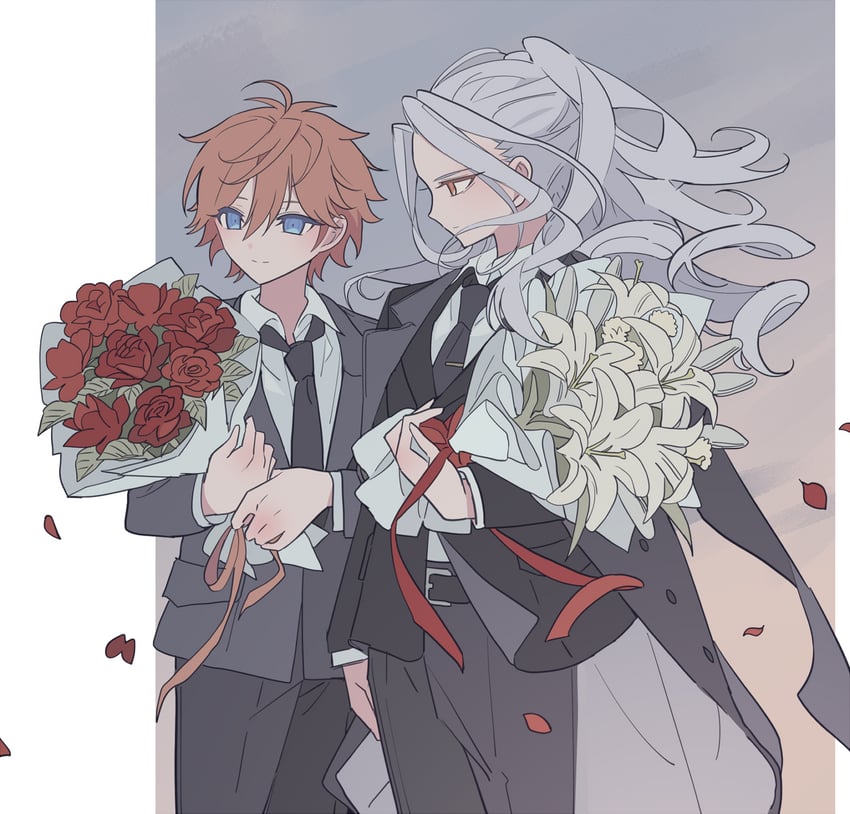 ran nagisa and akehoshi subaru (ensemble stars!) drawn by meremero