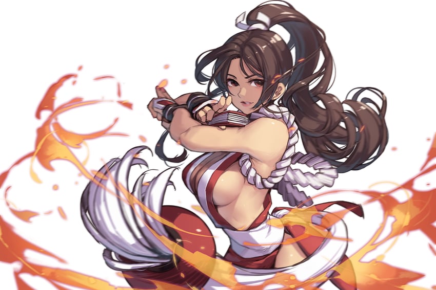 shiranui mai (the king of fighters and 1 more) drawn by splish