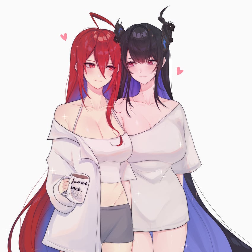 nerissa ravencroft and elizabeth rose bloodflame (hololive and 1 more) drawn by 0yamiiii